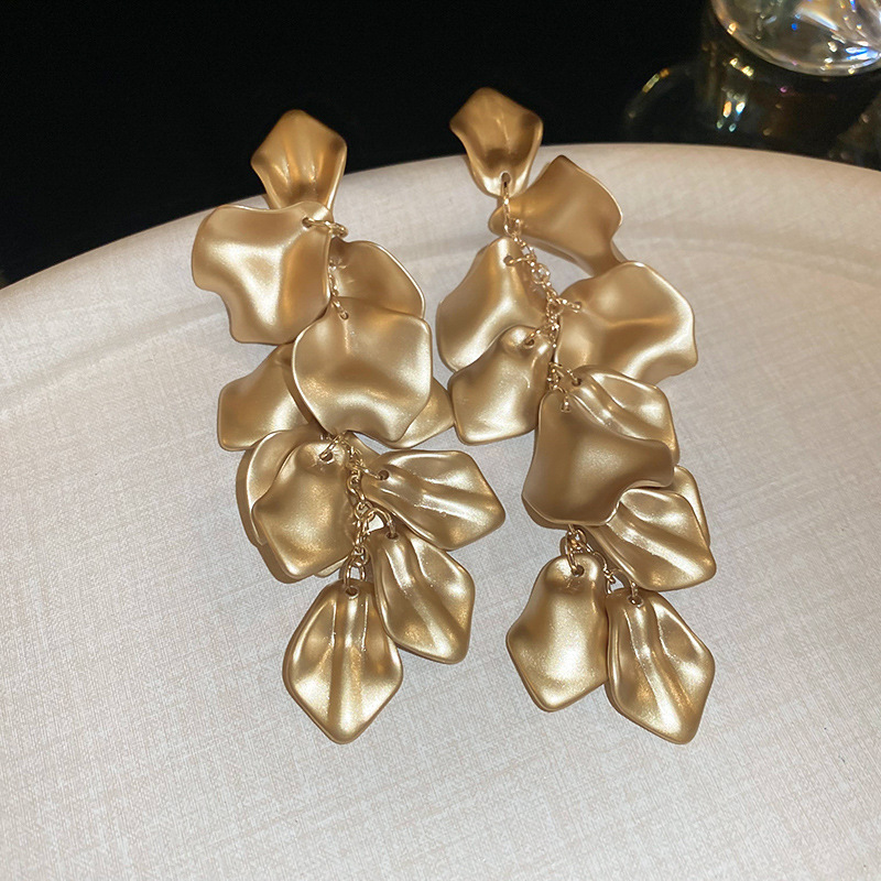 Rose Petal Long Tassel Earrings Elegant Eco-Friendly Earrings for Women