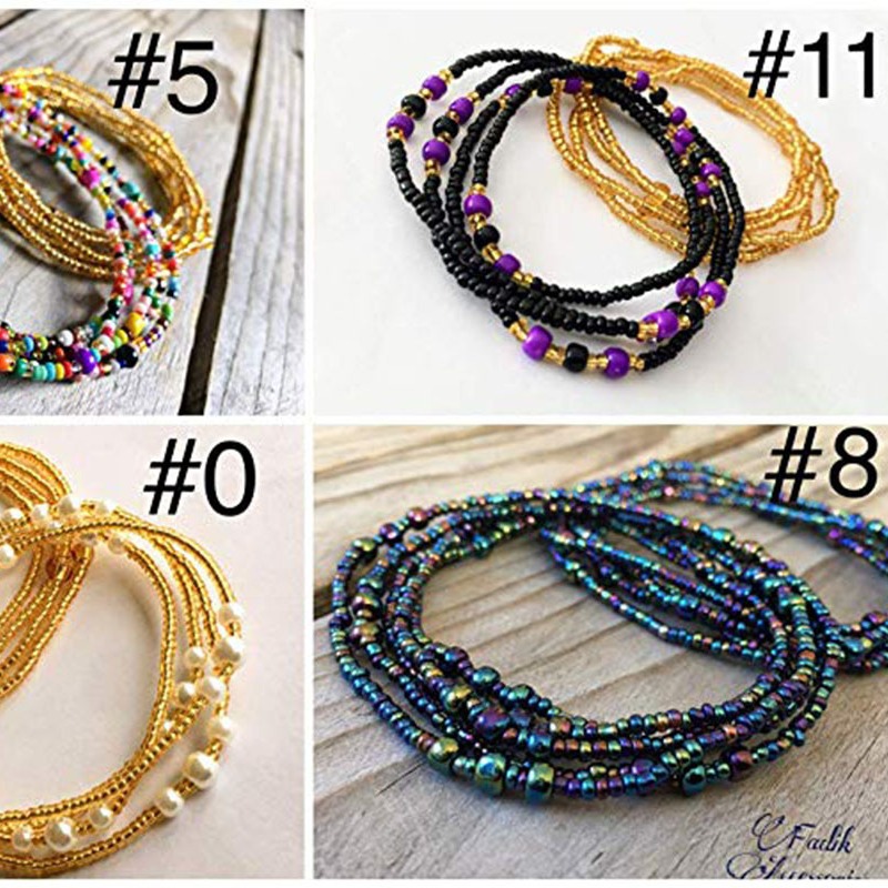Beach Chain Double Chain 2-Piece Set Bikini Chain Belly Handmade Bead Waist Chain Jewelry Waist Bead Chain