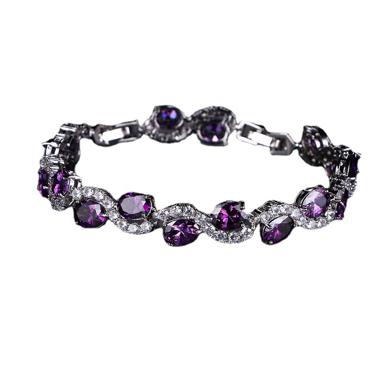 New bracelet for women, purple zirconia bracelet, Valentine's Day gift, dress accessories