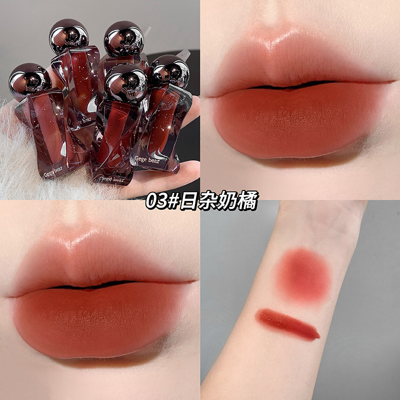 Gege Bear Soft Light Mousse Lip Mud Velvet Soft Matte Matte Autumn and Winter Atmosphere Whitening Lip Glaze Cross-Border Beauty Makeup