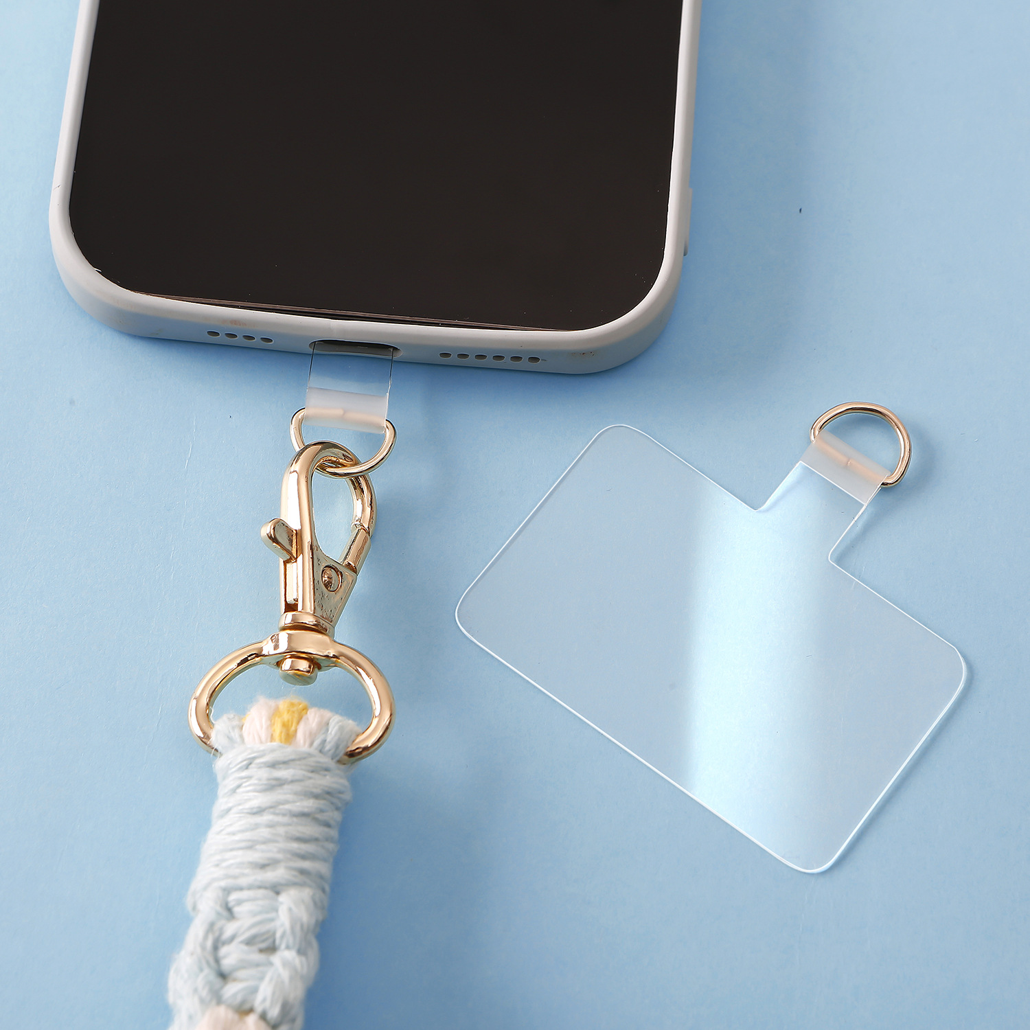 Phone Case Pad Fixing Clip TPU Ultra-thin Transparent Durable Phone Lanyard Pad Accessory