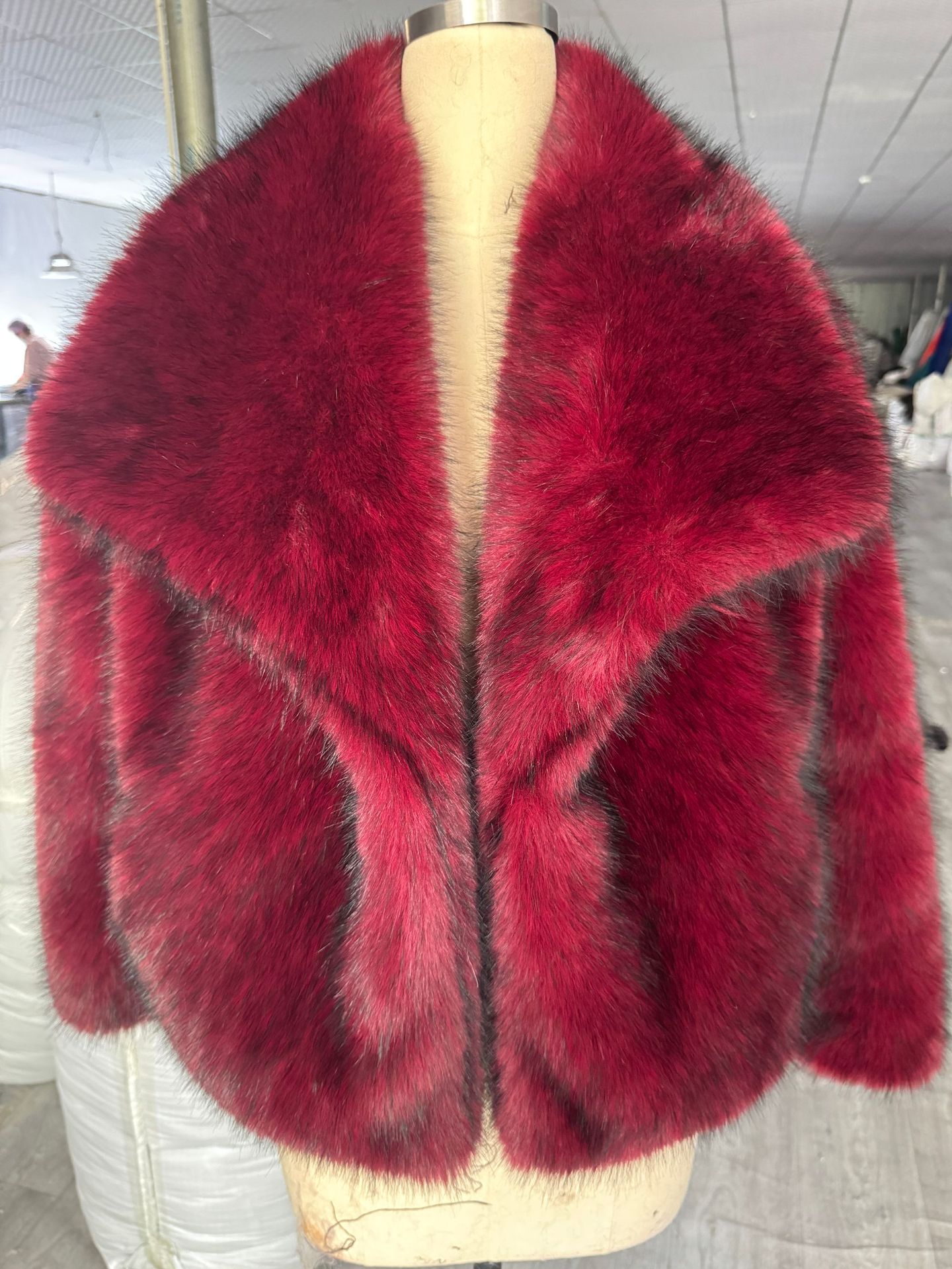 Fur large lapel faux fur jacket short fox fur fur jacket fluffy plush women's clothing