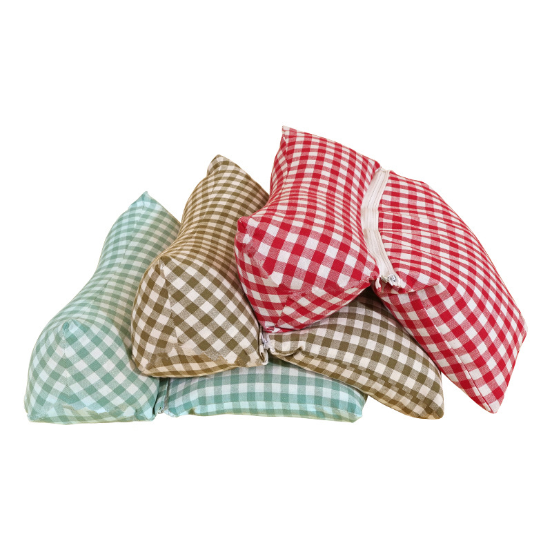 Three-color Grid Cervical Pillow Integrated Pillow Herbal Filling Fits Neck Curve Removable Side Sleeping Back Sleeping Sleep Aid