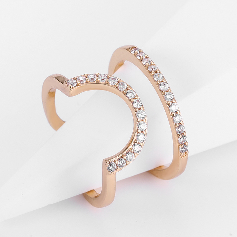 Kenjie copper gold-plated zircon fingertip ring for women punk nail art nail ring exquisite nail cover