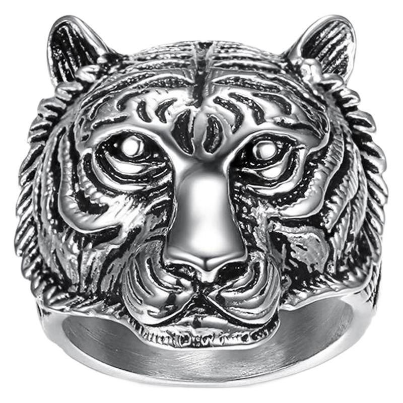 Accessory Tiger Head Ring Men's Stainless Steel Finger Ring Hand Jewelry