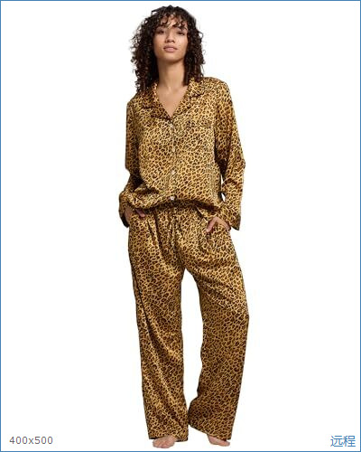 2025 Summer New Cuban Collar Color Block Puzzle Print Long Sleeve Women's Set