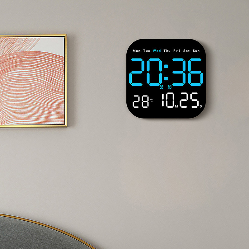 Cross-Border New Multifunctional Clock LED Electronic Clock Living Room Fresh Wall Clock Hanging and Standing Two-Use Clock 6650