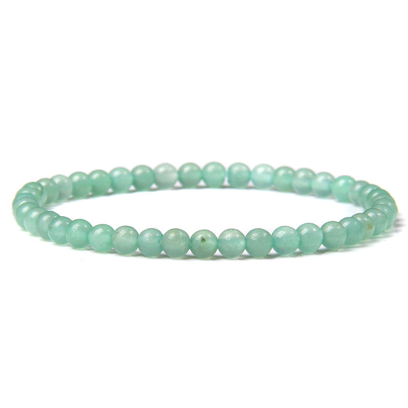 4mm artificial stone bead bracelet for men, simple elastic rope bracelet
