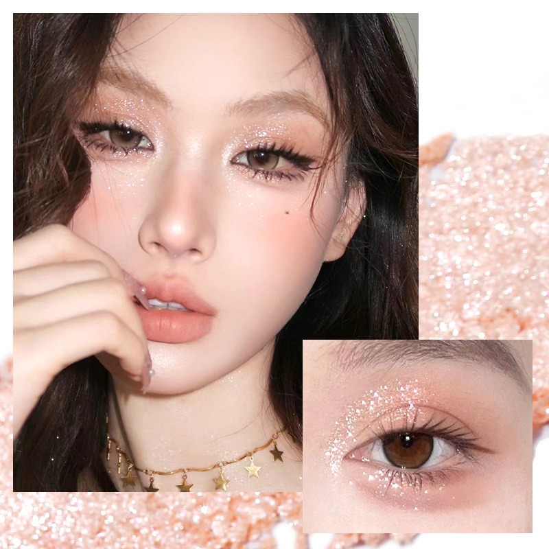 xixi Starry Sparkle Highlighter Eyeshadow Earth Pearl Shimmer Natural Look Easy to Color Affordable Makeup Student