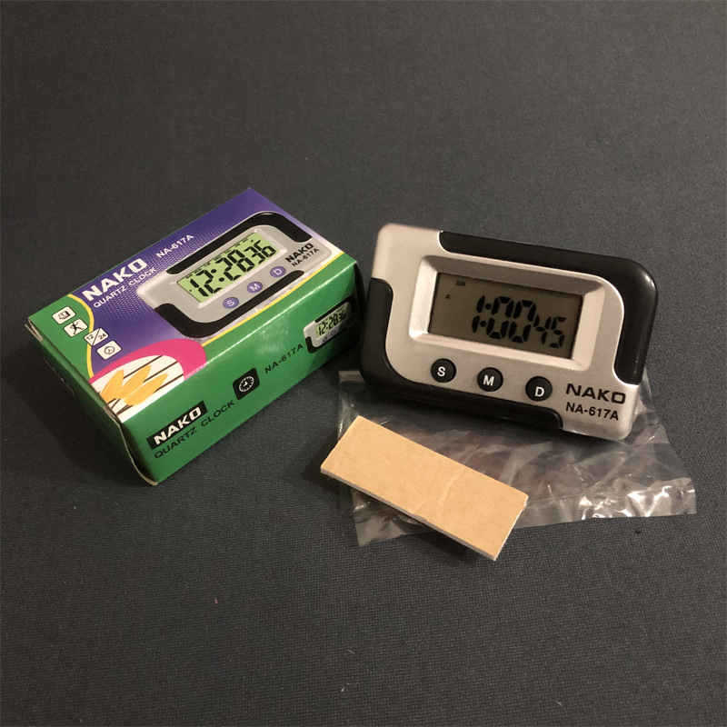 KK-613D Electronic Car Clock LED Display Random Adhesive Timer Small Car Clock