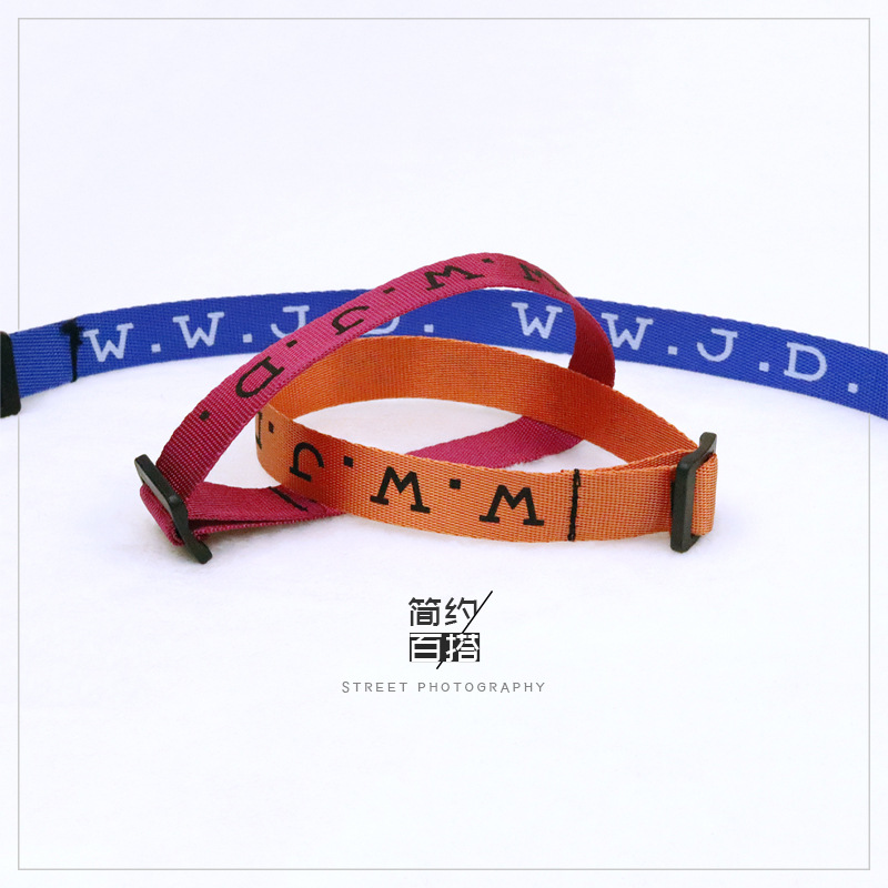 Fabric Colorful Adjustable Rope Letter Print Woven Bracelet WWJD Wristband