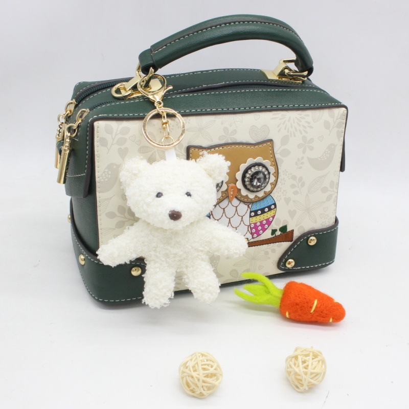New Cartoon Cute Curly Teddy Bear Plush Keychain Bag Charm Decoration Clothes Shoes Accessories