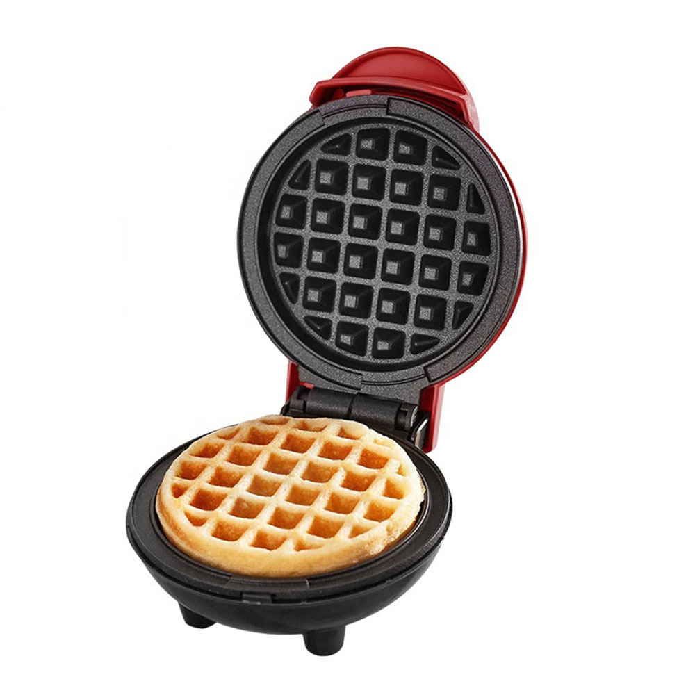 Portable household waffle maker mini breakfast machine baking cake heart-shaped round pancake electric