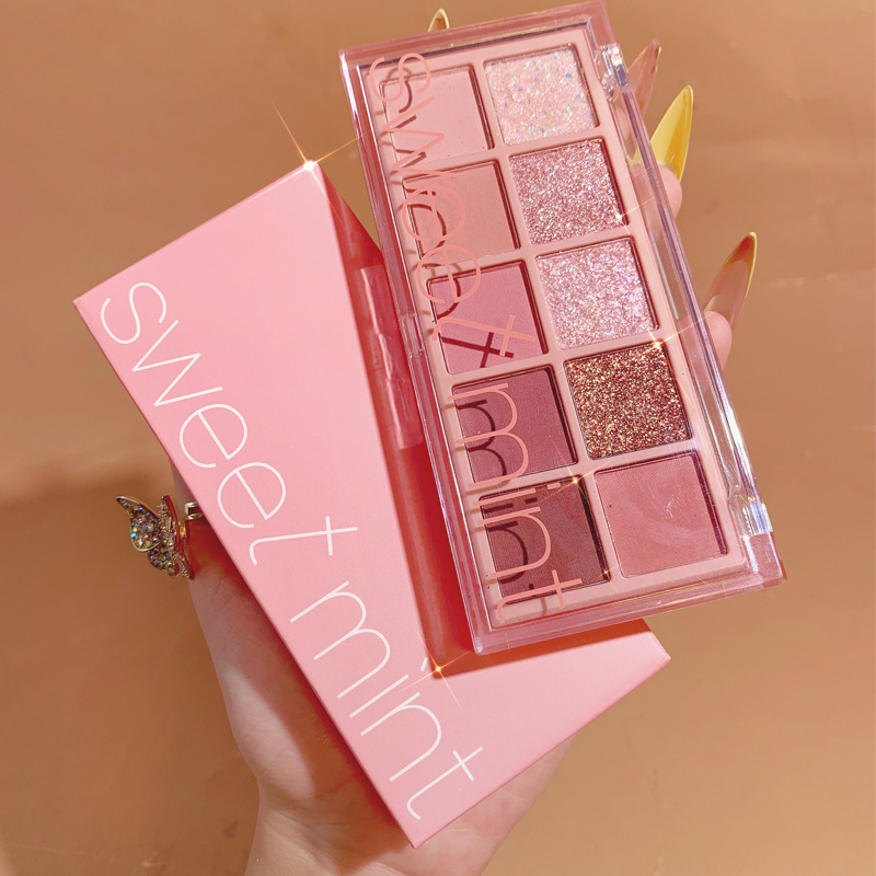 Makeup Sweet Mint Ten-Color Eyeshadow Palette Pearl Matte Shimmer Student Daily Nude Cement Earth Tone