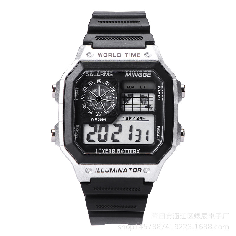 Colorful Waterproof Luminous Alarm Electronic Watch Boys Teenagers Universal Watch Multifunctional Outdoor Sports Watch