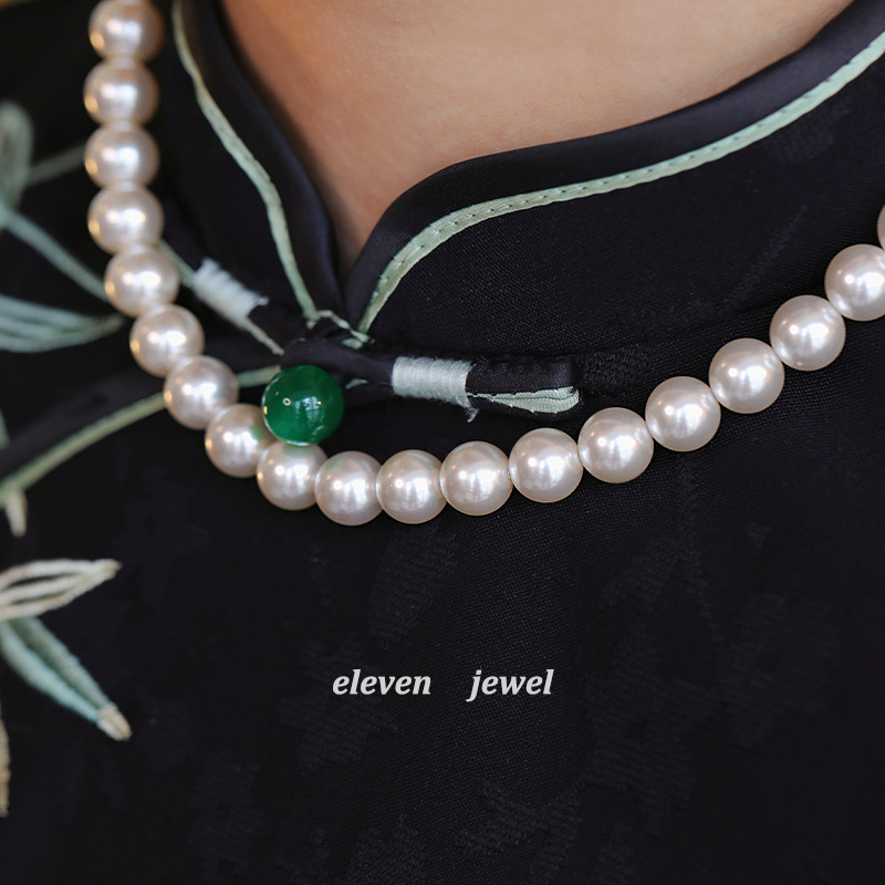 [Pearl Beauty] Matching cheongsam pearl necklace women's mother clavicle chain neck chain