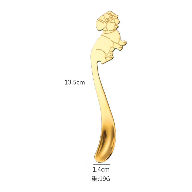 304 stainless steel spoon, line dog tableware, coffee hanging cup spoon, dessert stirring spoon, cartoon spoon