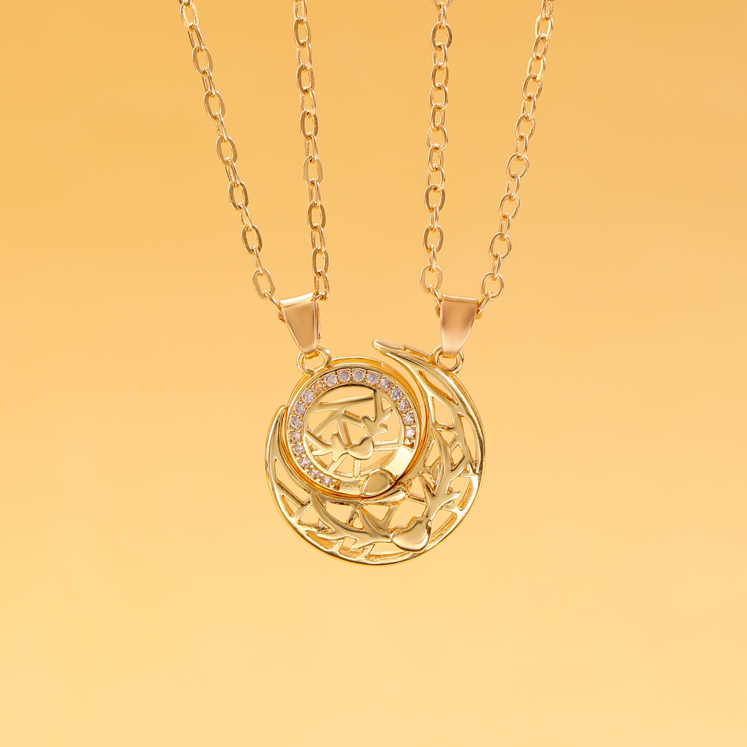 Magnetic Sun Moon Couple Necklace Gift for Girlfriend