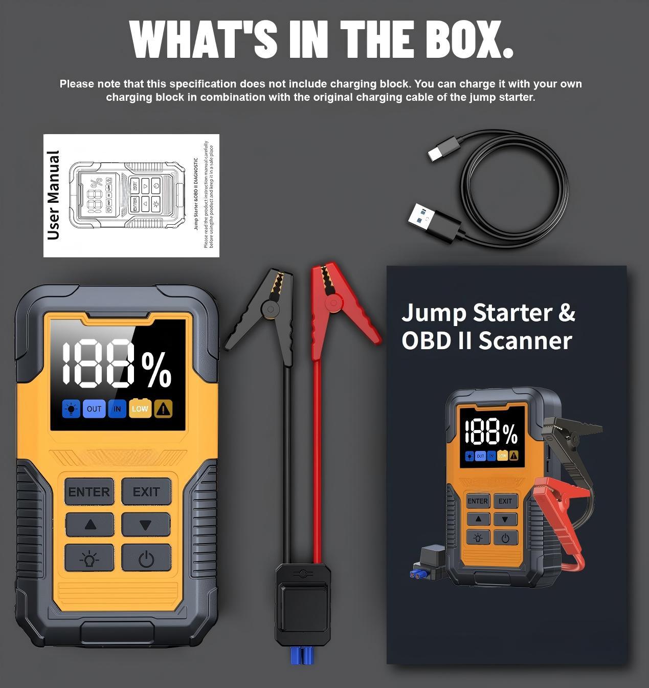Car Emergency Start Power Supply Large Capacity 12v Jump Starter Ignition Emergency Strong Start Jump Start