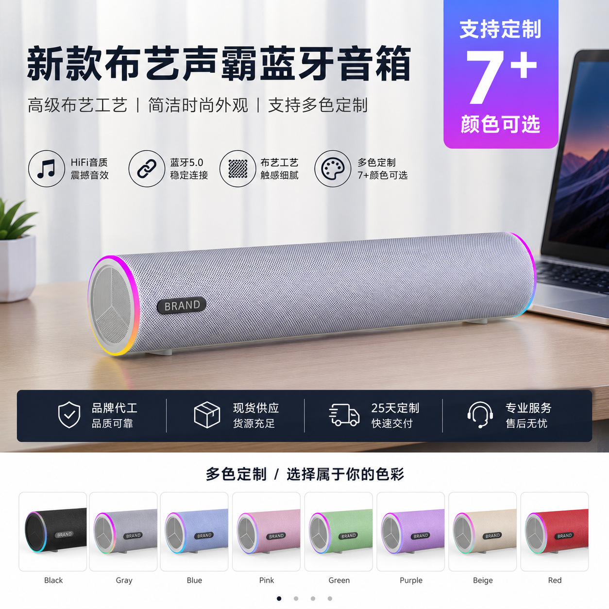 New fabric computer speaker, high-definition sound stereo wired desktop Bluetooth audio, direct shipping