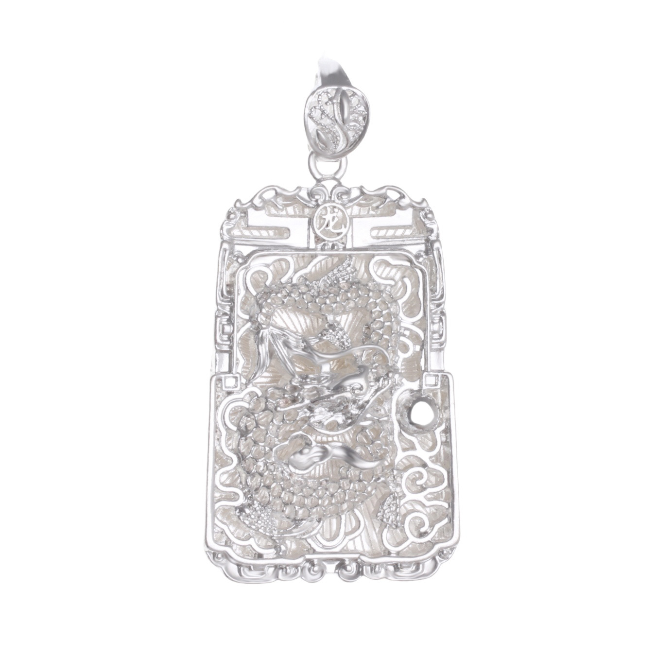 Gold-plated silver live-streaming dragon pendant large pendant accessories Guanyin Buddha bold pendant hollow sand gold jewelry accessories