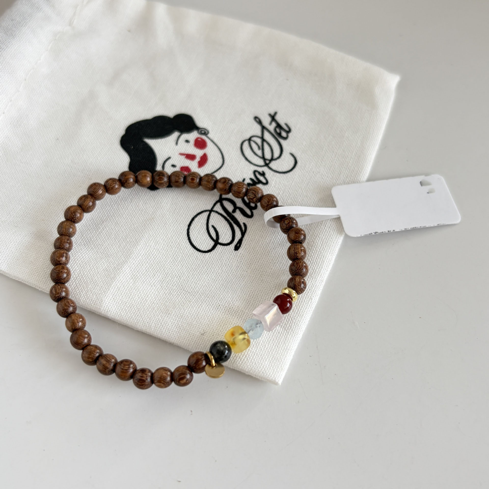 Spring Summer New Agarwood Sandalwood Natural Stone Agate/Amber/Crystal Tiger Eye Agate Beaded Bracelet for Women Collection