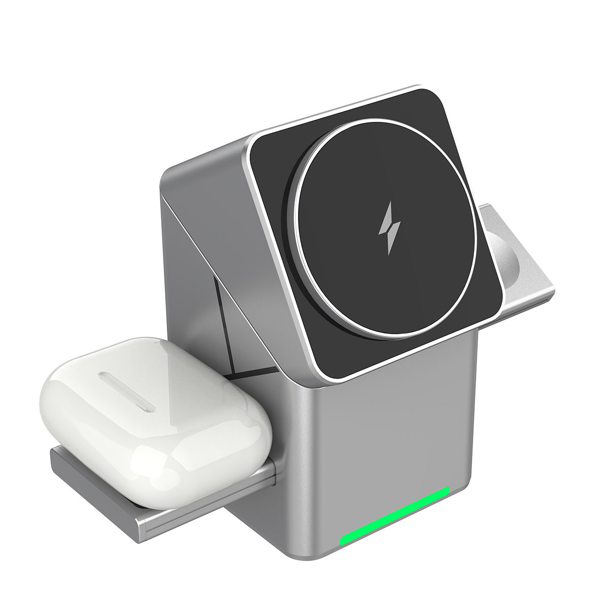 Rotating Cube 3-in-1 Magnetic Wireless Charger for Apple Samsung Phone Watch Fast Charging 15W