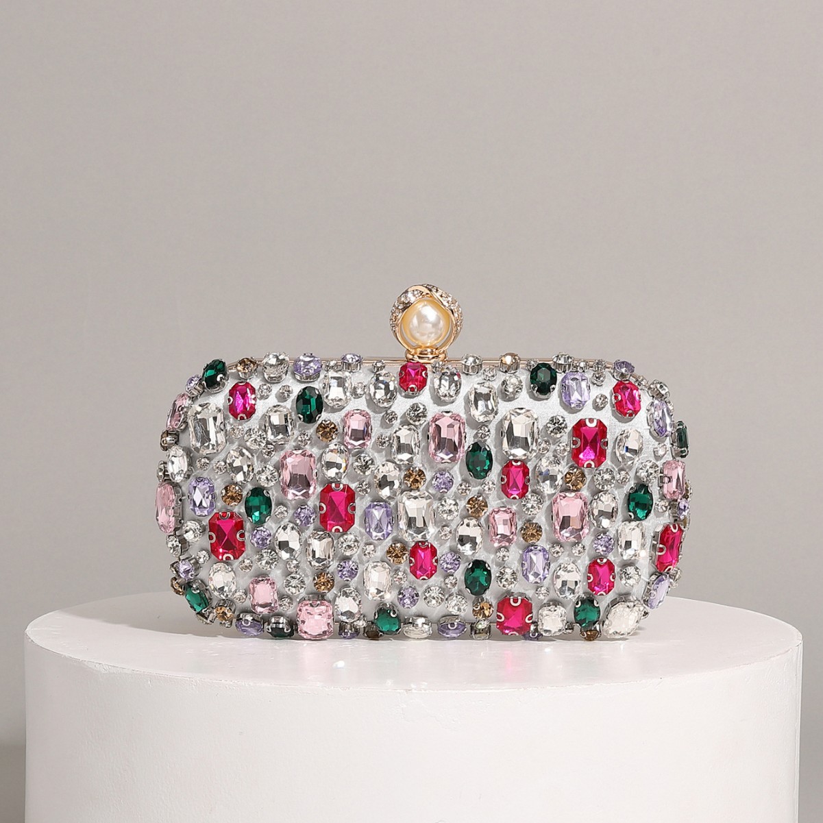 Colorful Evening Bag Banquet Clutch Bag Women's Dress Evening Dress Bag Rhinestone Party Bag