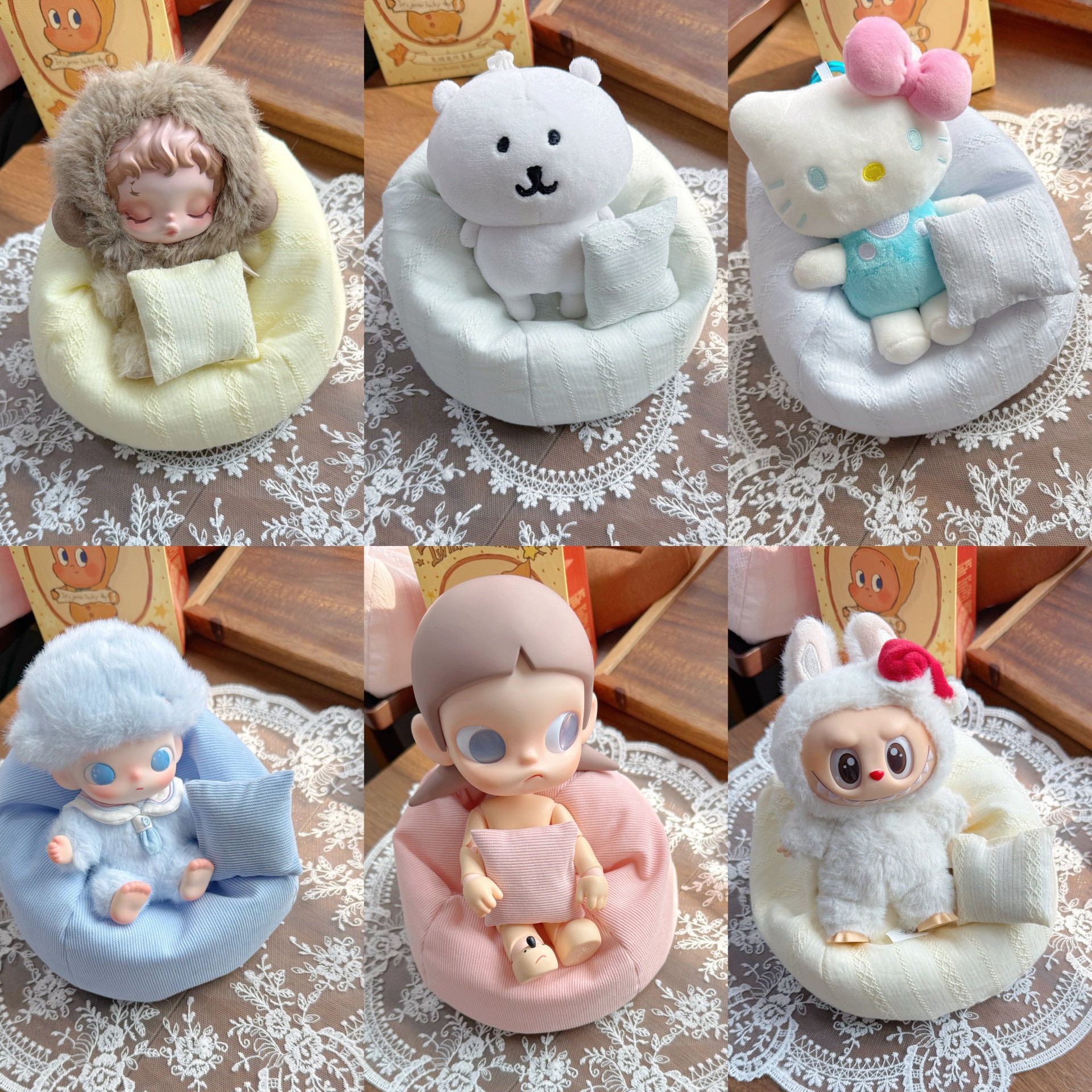 Zsiga 8/1 doll lazy sofa bjd 6-point 15cm 10cm plush doll sofa mini sofa bed pillow
