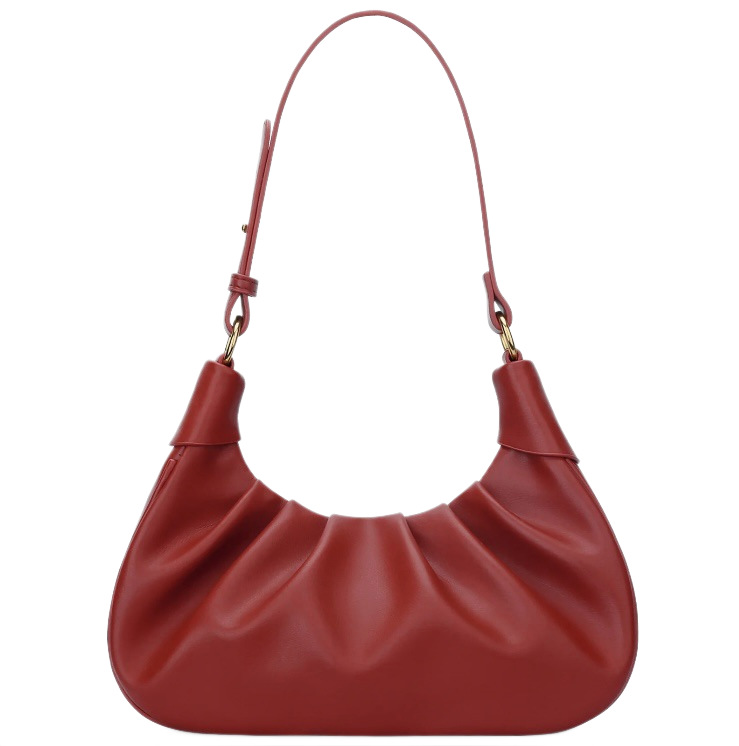 Wrinkled Soft Leather Cloud Bag Commuter Casual Single Shoulder Crossbody Bag Textured Handheld Bag Urban Simple