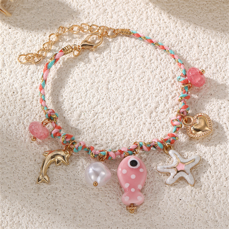 BZ2204 Seaside Shell Starfish Gravel Bracelet Gift Giving Fresh Lobster Clasp Women's Hand Accessory