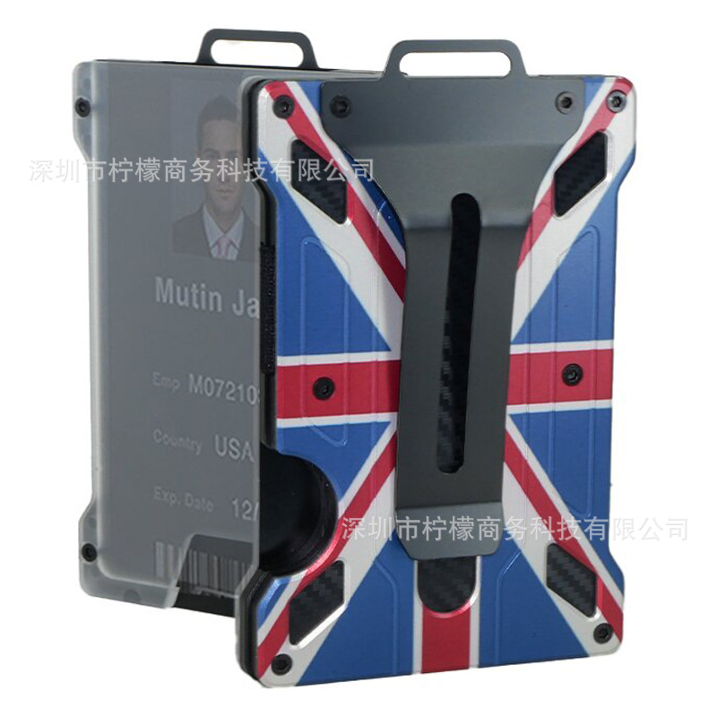 New Aluminum Alloy Card Holder Transparent Badge RFID Metal Wallet Work ID Card Clip Business Card Holder