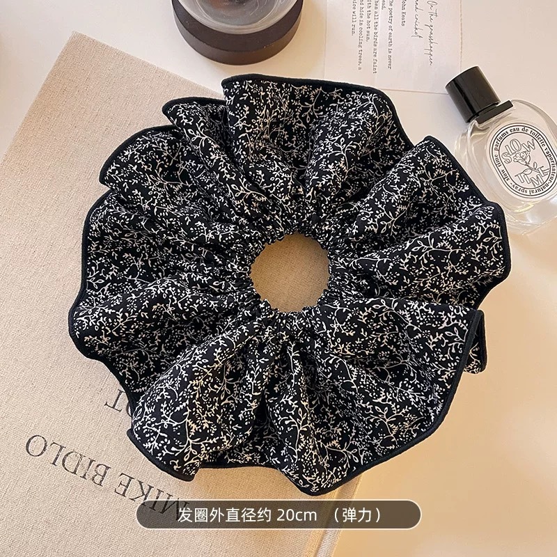 5#黑色繁枝碎花发圈约20cm