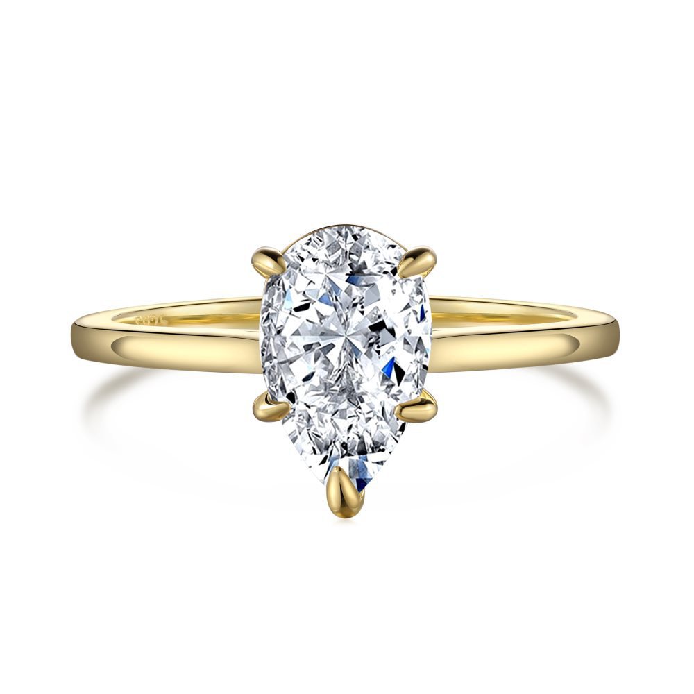 Jewelry S925 sterling silver ring women gold oval heart marquise zircon ring wholesale