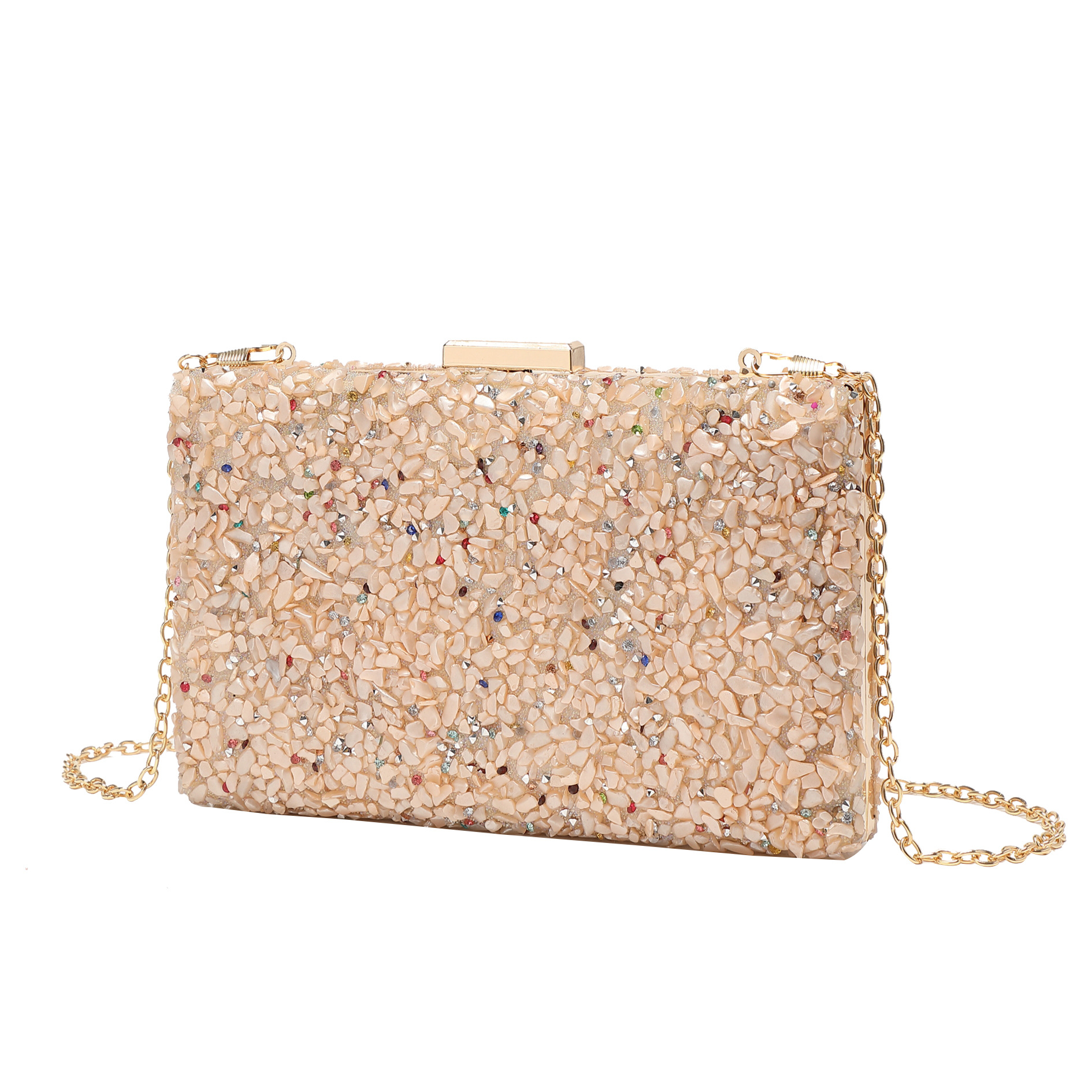 2023 new evening bag hand-held single shoulder crossbody crystal women's lock chain exclusive supply