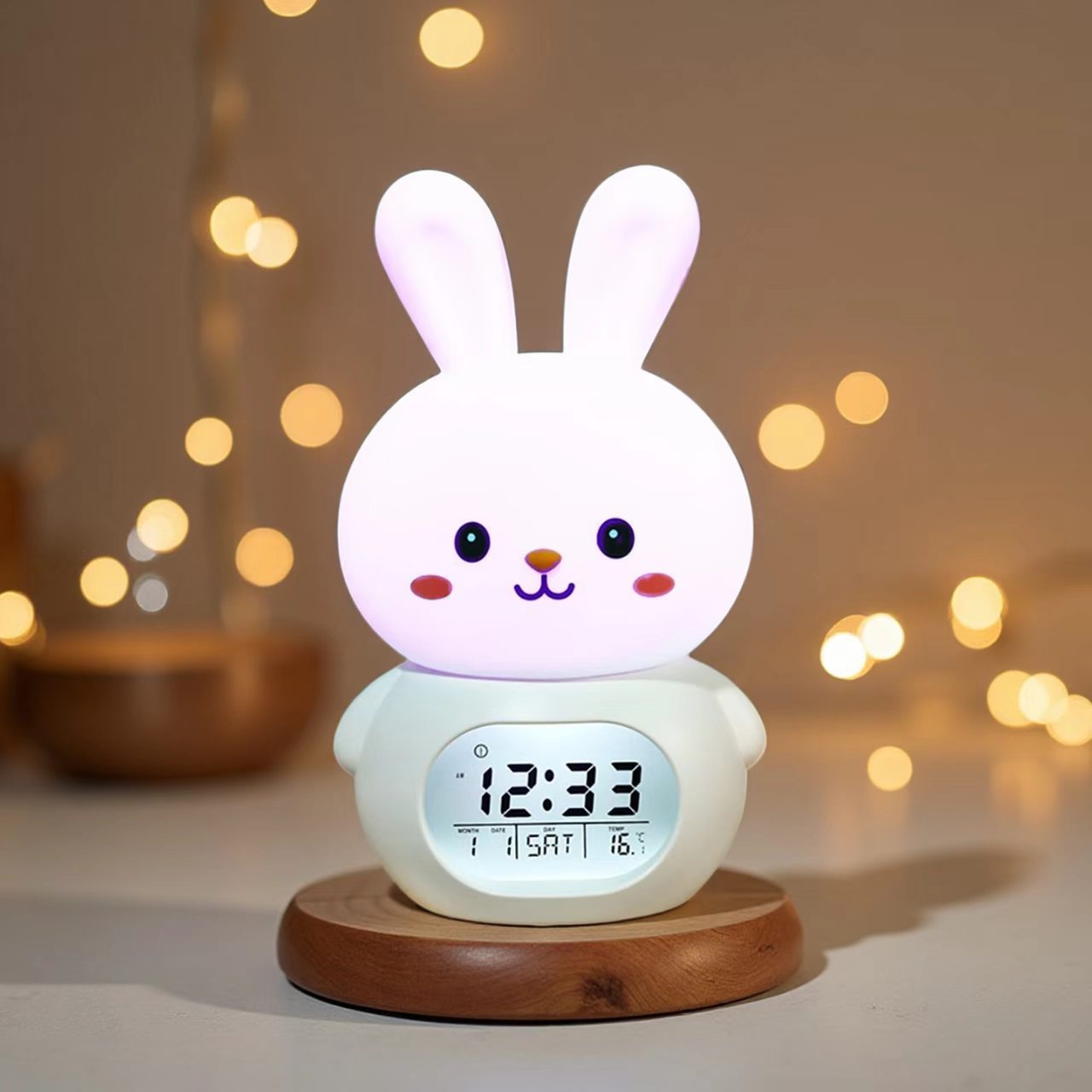 Student vibration alarm clock, children's bedside night-light electronic multifunctional LED clock, countdown timer clock
