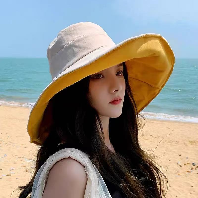 女士15cm大帽檐-黄米