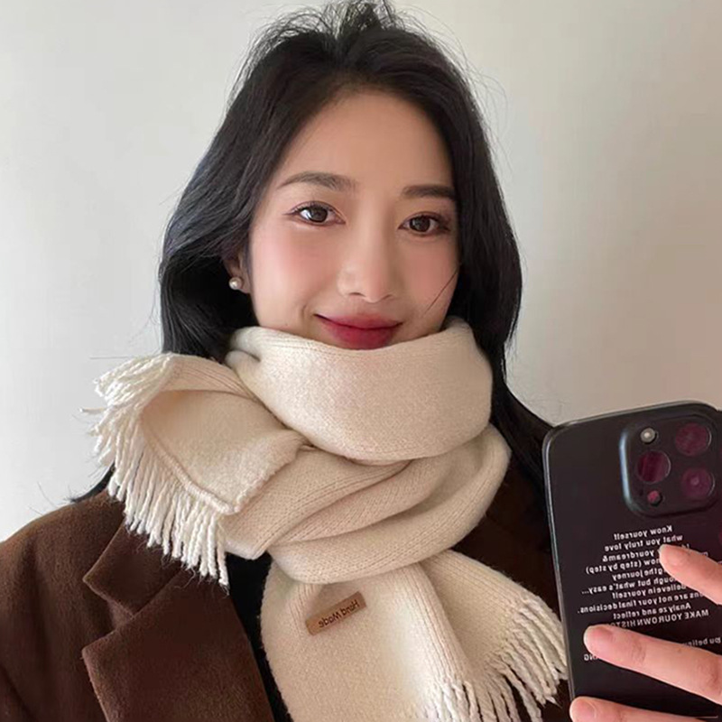 Autumn and winter tassel knitted scarf warm student instant noodle scarf
