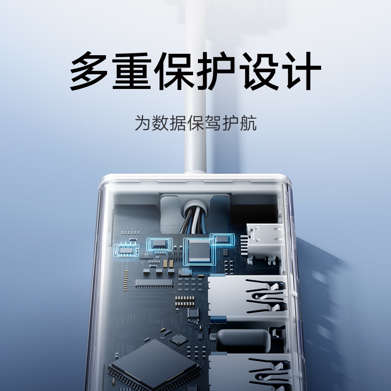 4-in-1 Dual-head Splitter Converter Data Transfer Adapter USB 3.0 High-speed Transmission Multi-interface
