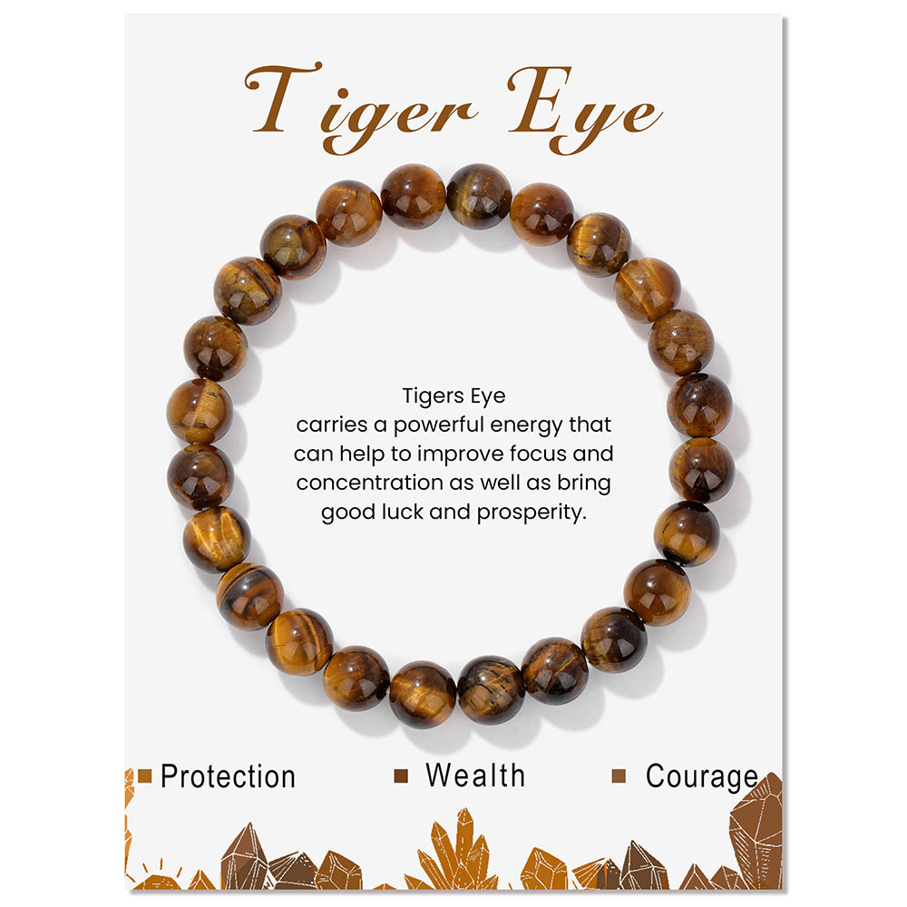 Card pack stone bead bracelet for men simple artificial stone handmade elastic rope bracelet business bracelet