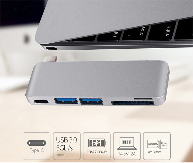 Type-C to HDMI 7-in-1 Docking Station USB-C Hub Notebook Adapter Thunderbolt Phone Converter