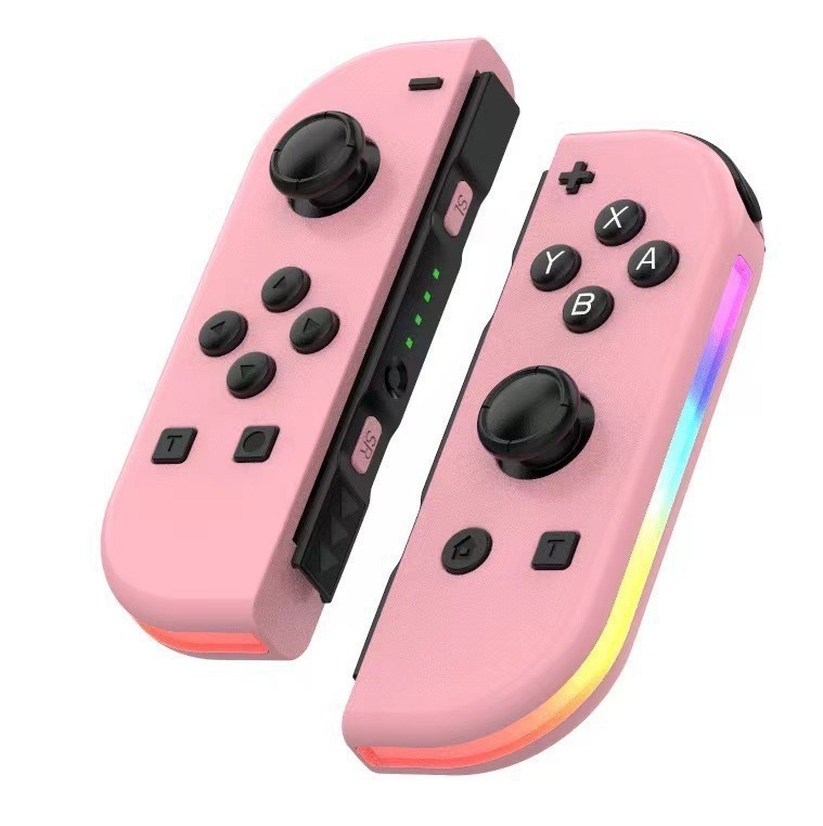 Switch Joy-Con Left and Right Controllers with Colorful RGB Lighting, Wake-Up Function, 5.2 Bluetooth, and Vibration Feedback