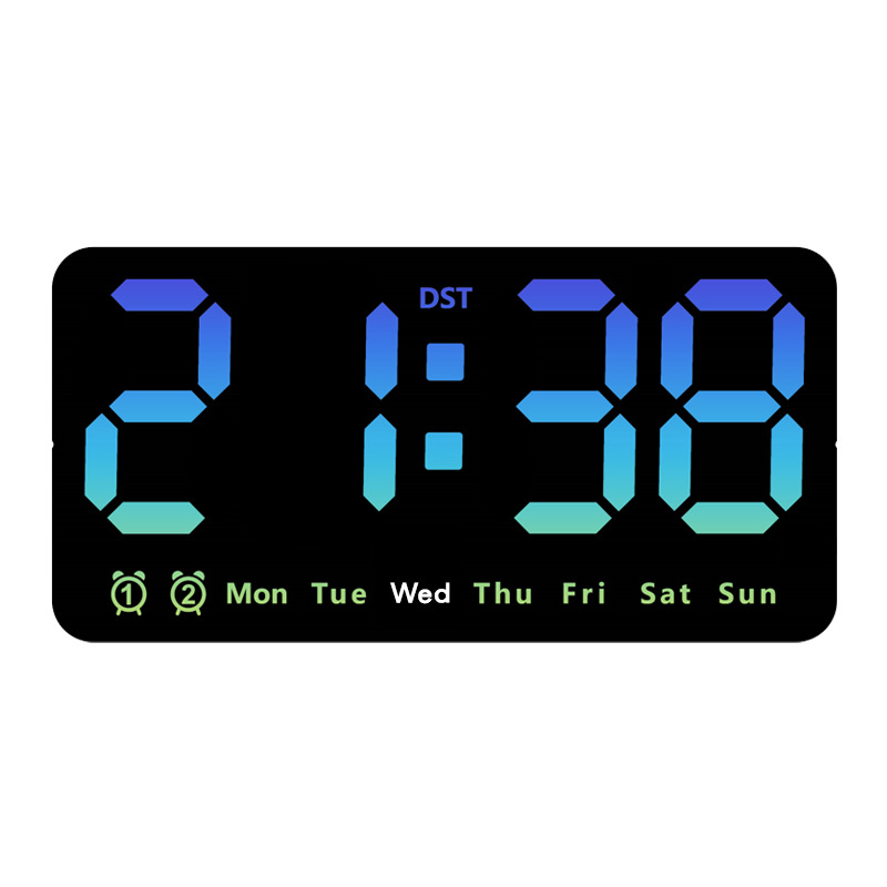 New Wall Clock Simple Large Screen Hanging and Standing Two-Use Clock Living Room Clock with Temperature Multifunctional Alarm Clock 6638