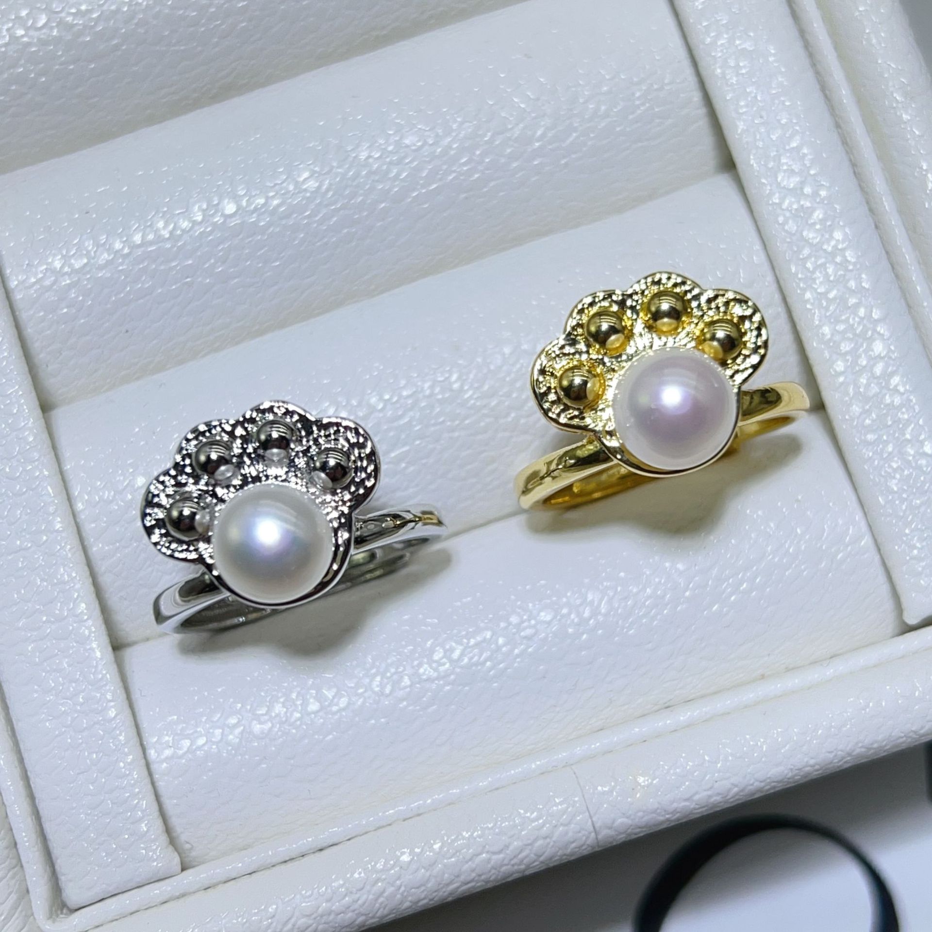 2026 New Butterfly Simple Open Ring Real Gold Electroplated Natural Freshwater Pearl Open Ring Live Stream Hot