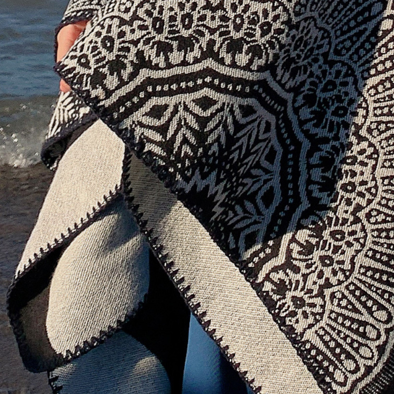Hat Knit Cape Women Woven Warm Double-Sided Shawl Autumn Winter New Air Conditioning Shawl