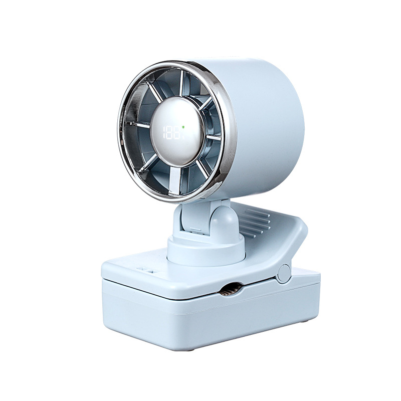 F23 Mini Clip High-Speed Fan USB Charging Digital Display Stepless Speed Control 100-Gear Clip Umbrella Desktop Fan BSMi