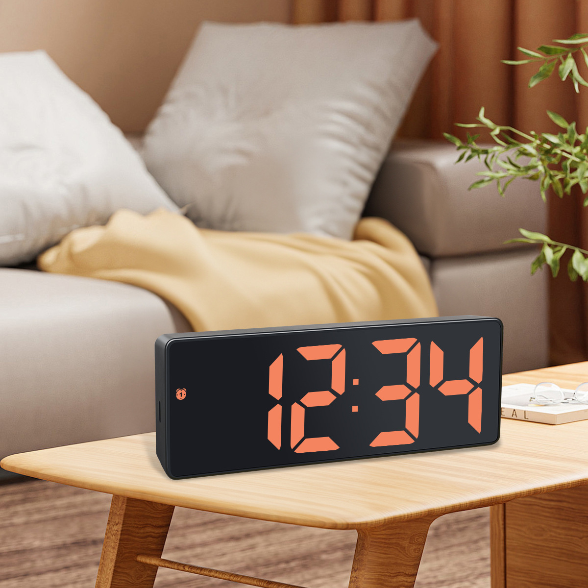 Colorful Mirror LED Clock Electronic Clock Simple Desktop Ornament Large Screen Digital Clock Electronic Alarm Clock