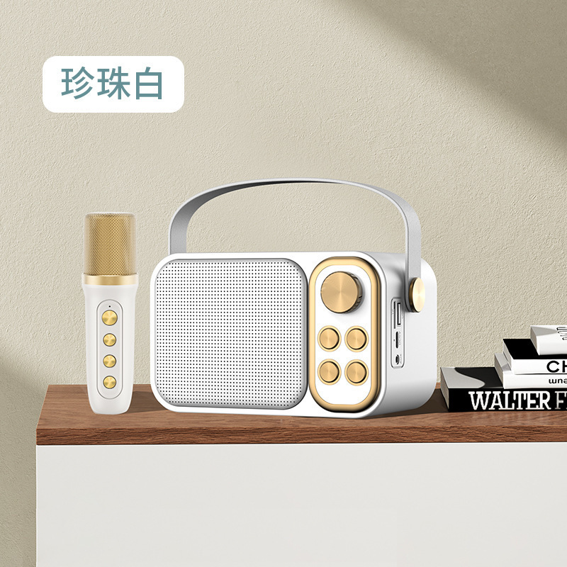 YS103 Mini Microphone Card Speaker Portable Wireless Laptop Karaoke Set Music MINI Speaker