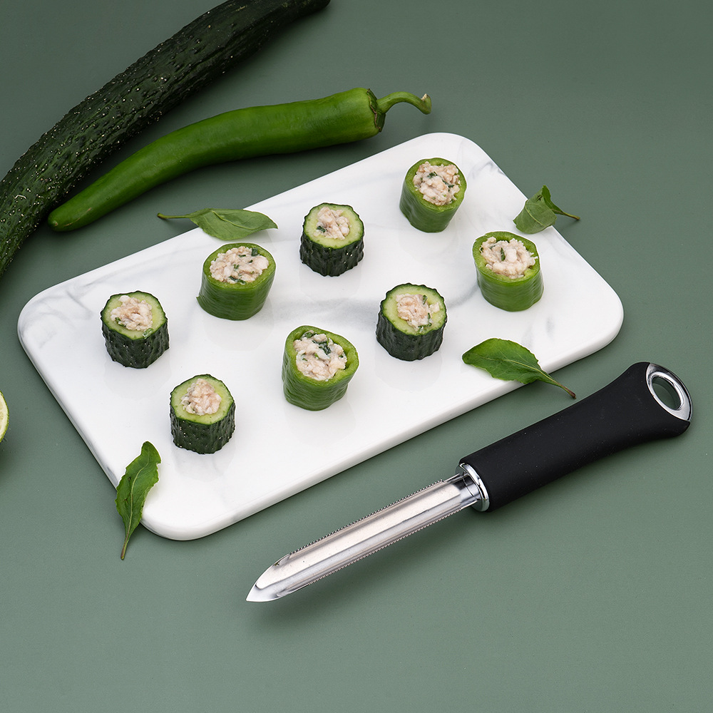 430 Stainless Steel Pointed Pepper Corer Core Removal Tool Quick Pepper Seed Remover Corer Kitchen