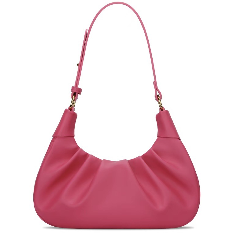 Wrinkled Soft Leather Cloud Bag Commuter Casual Single Shoulder Crossbody Bag Textured Handheld Bag Urban Simple